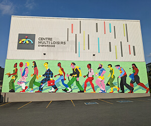 cmls-murale Façade du Centre Multi Loisirs Sherbrooke